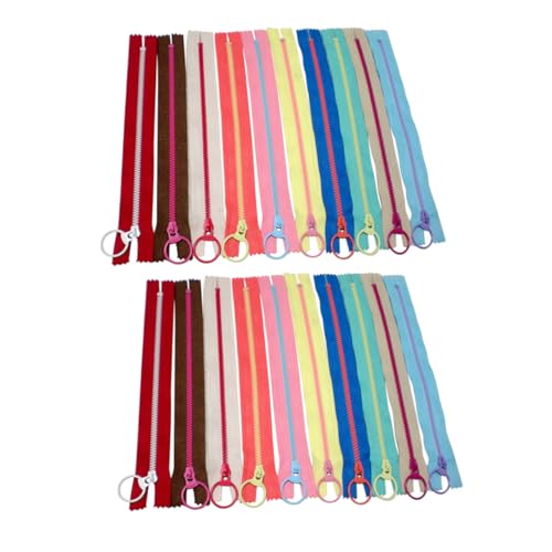 GLSTOY 20 Stück Teiliges Bunte Harz reißverschlüsse Stabile DIY Nähzubehör für Taschen Rucksäcke Kleidung Waschbare Glatt Laufende Endlosreißverschlüsse für Handwerk und Reparatur von GLSTOY