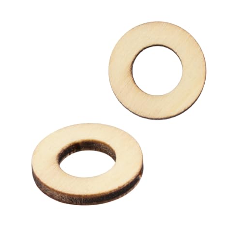 GLSTOY 200 Stück Runde Holzscheiben Naturfarben DIY Bastelzubehör Holzplättchen zum Bemalen Auffädeln und Dekorieren für Scrapbooking Weihnachtsbaum und Wanddeko von GLSTOY