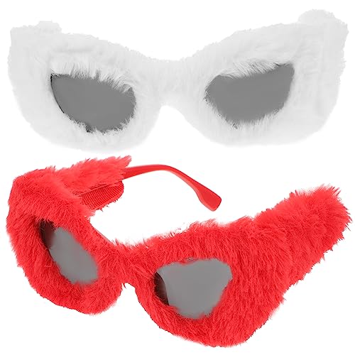 GLSTOY 2stücke Kreative Plüsch Sonnenbrille Für Partys Lustige Foto-requisiten Mit Rotem Und Teefarbenem Design Stilvolle Accessoires Für Geburtstagsfeiern Und Festliche Anlässe GLSTOY 2stücke Kreative Plüsch Sonnenbrille Für Partys Lustige Foto-requisiten Mit Rotem Und Teefarbenem Design Stilvolle Accessoires Für Geburtstagsfeiern Und Festliche Anlässe von GLSTOY