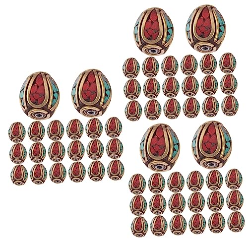 GLSTOY 3 Sätze Nepal Handmade Buddha Perlen Messing Abstandshalter Mit Türkis Für Schmuckherstellung Diy Perlen Für Kreative Projekte Und 20 Stück * 3 von GLSTOY