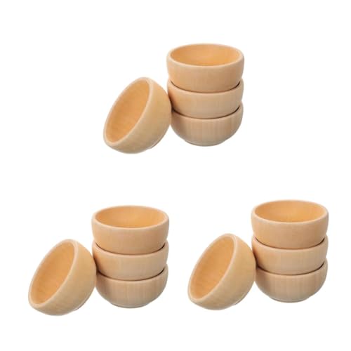 GLSTOY 3 Sätze Teiliges Set Holzschalen Unbehandelte Diy Holzspielzeuge Für Kreative Bastelprojekte Für Dekoration Von Miniaturlandschaften 4 Stück * 3 von GLSTOY