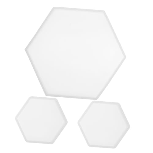 GLSTOY 3 Stück Silikon Hexagon Gießform Diy Kristall Epoxidharz Formen für Schmuck und Bastelprojekte Großer Kleine Sechsecke von GLSTOY