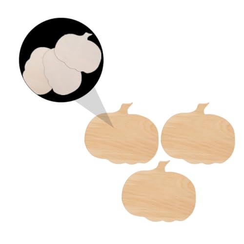 GLSTOY 3 Stück Teiliges Holz-kürbis Bemalen Unvollendete Kürbis-förmige Holztafeln Diy-holz-dekoration für Halloween Herbstfest und Familienprojekte von GLSTOY