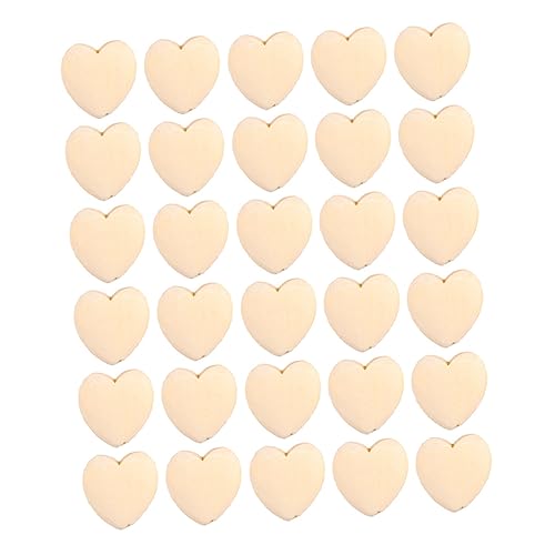 GLSTOY 30 Stück Holzherz Scheiben Unvollendete Holzscheiben für DIY Projekte Robuste Bastelzubehör für Hochzeits und Jubiläumsdekoration Naturholz mit Glatter Oberfläche zum Bemalen und von GLSTOY