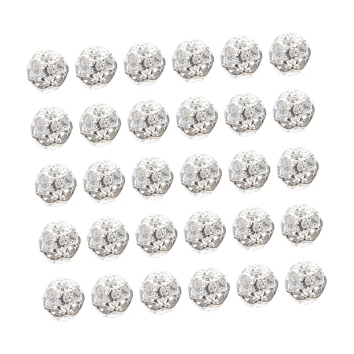 GLSTOY 30 Stück Teiliges DIY Schmuckperlen Silberfarbene Kugelförmige Spacer Perlen mit Robust und Bruchfest zum Auffädeln für Armbänder Halsketten Ohrringe und DIY Schmuckprojekte GLSTOY 30 Stück Teiliges DIY Schmuckperlen Silberfarbene Kugelförmige Spacer Perlen mit Robust und Bruchfest zum Auffädeln für Armbänder Halsketten Ohrringe und DIY Schmuckprojekte von GLSTOY