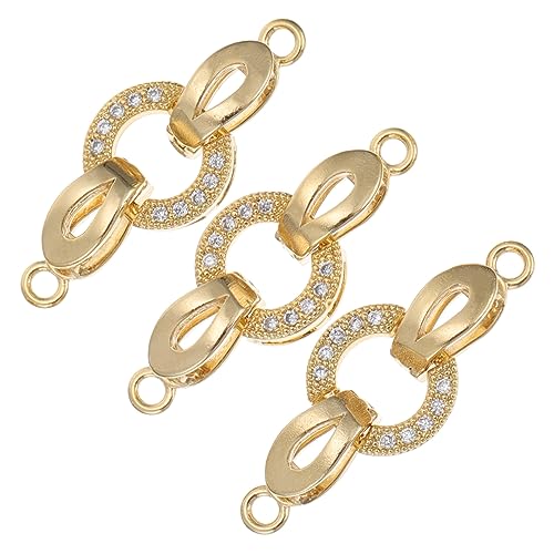 GLSTOY 3Stücke Vergoldete Zirkonia Schmuckverschlüsse für DIY und Armbänder Langlebige und Verbindungsstücke für Handgefertigten Schmuck GLSTOY 3Stücke Vergoldete Zirkonia Schmuckverschlüsse für DIY und Armbänder Langlebige und Verbindungsstücke für Handgefertigten Schmuck von GLSTOY