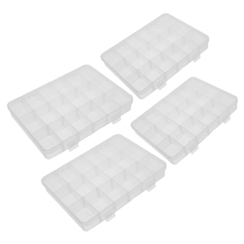 GLSTOY 4 Stück Kunststoff Aufbewahrungsbox mit Verstellbaren Fächern Transparenter Organizer für Kleinteile Schrauben Schmuck Perlen und Bastelbedarf Robuste Sortierbox für Haushalt und GLSTOY 4 Stück Kunststoff Aufbewahrungsbox mit Verstellbaren Fächern Transparenter Organizer für Kleinteile Schrauben Schmuck Perlen und Bastelbedarf Robuste Sortierbox für Haushalt und von GLSTOY