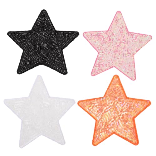 GLSTOY 4 Stück Selbstklebende Aufnäher für Kleidung Hüte und Taschen Funkelnde Stern Applikationen für Diy Projekte und Gestaltung GLSTOY 4 Stück Selbstklebende Aufnäher für Kleidung Hüte und Taschen Funkelnde Stern Applikationen für Diy Projekte und Gestaltung von GLSTOY