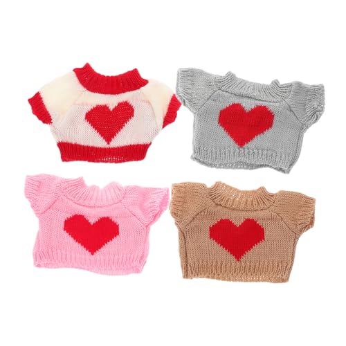 GLSTOY Niedliche Stoffbär-Kleidung 4-teilige Bären-Puppen-Outfits Puppenpullover-Outfits Detaillierte Handwerkskunst Zum Spielen Und Ausstellen von GLSTOY