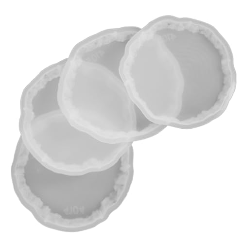 GLSTOY 4 Stück Teiliges Silikon Gießform für Untersetzer Flexible Epoxidharzform Kristallklare DIY Resin Coaster Mold Oval und Quadratisch Langlebig Einfach zu Reinigen für von GLSTOY