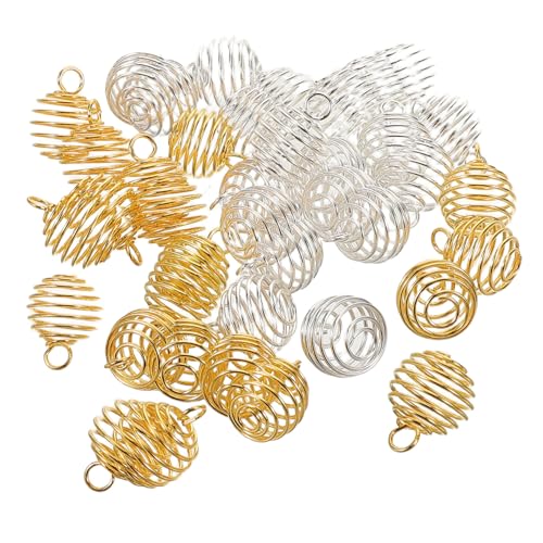 GLSTOY 40 Stück Teiliges Schmuckanhänger Federkugel Ohrring Anhänger mit Hohlem Runddesign und Verbindungsringen Elegante Schmuckzubehör für Schmuckherstellung Gold und Silberfarben GLSTOY 40 Stück Teiliges Schmuckanhänger Federkugel Ohrring Anhänger mit Hohlem Runddesign und Verbindungsringen Elegante Schmuckzubehör für Schmuckherstellung Gold und Silberfarben von GLSTOY