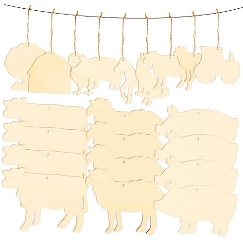 GLSTOY 45 Stück Bauernhoftier-ornamente Zum Bemalen Unlackierte Holzscheiben Ausschnitte Zum Basteln GLSTOY 45 Stück Bauernhoftier-ornamente Zum Bemalen Unlackierte Holzscheiben Ausschnitte Zum Basteln von GLSTOY