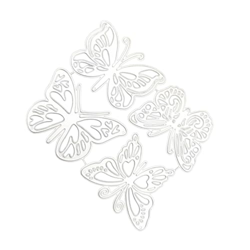 GLSTOY 4Stücke Schmetterlings Stanzformen Hochkohlenstoffstahl Metall Stanzschablonen für Selbstgemacht Karten Scrapbooking und Prägung Robuste Bastelwerkzeuge für Kreative Projekte von GLSTOY