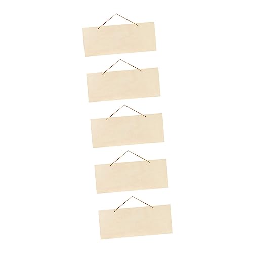 GLSTOY 5 Stück Unlackierte Holzplatten Set mit Juteschnur DIY Bastelmaterial für Kreative Holzschild Projekte für Weihnachten Babyfeiern und Geburtstage von GLSTOY
