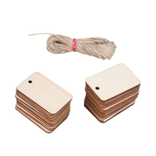 GLSTOY 50 Stück Blanko Holzanhänger Rechteckig mit Juteseil Unbehandelte Holzplatten zum Bemalen Basteln Dekorieren für Hochzeit Geburtstag Party DIY Tags für Dekoration GLSTOY 50 Stück Blanko Holzanhänger Rechteckig mit Juteseil Unbehandelte Holzplatten zum Bemalen Basteln Dekorieren für Hochzeit Geburtstag Party DIY Tags für Dekoration von GLSTOY