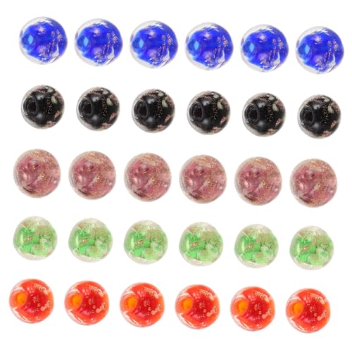 GLSTOY 50 Stück Leuchtperlen Für Schmuck: 8 Mm Leuchtende Glasperlen, Die Im Dunkeln Leuchten – Runde Abstandsanhänger Für Ohrringe, Armbänder Und Handgefertigte Accessoires von GLSTOY