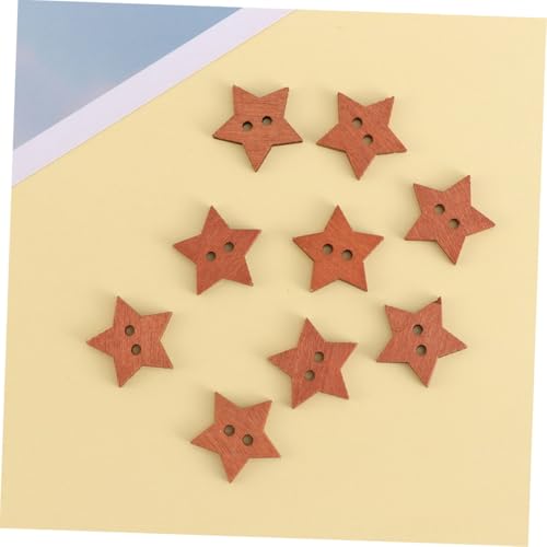 GLSTOY 50 Stück Vintage Holzknöpfe Fünf eckige Zierknöpfe für Kleidung und DIY Bastelprojekte Robuste Handgefertigte Holzknöpfe mit Doppel löchern für Dekoration von Jacken und von GLSTOY