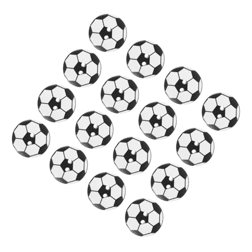 GLSTOY 50stücke Fußball Holzknöpfe Diy Dekorative Nähknöpfe Für Kleidung Handwerk Und Scrapbooking Runde Form Schwarz Vielseitig Einsetzbar von GLSTOY