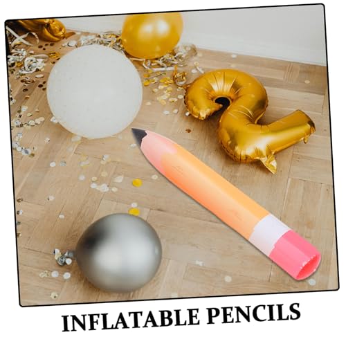 GLSTOY 6 Stück Teiliges PVC Aufblasbare Riesen Bleistiftballons Leichte Schuldekoration Schnelle Befüllung Bunte Back To School Party Deko Interaktive Klassenzimmer Requisiten Kreative von GLSTOY