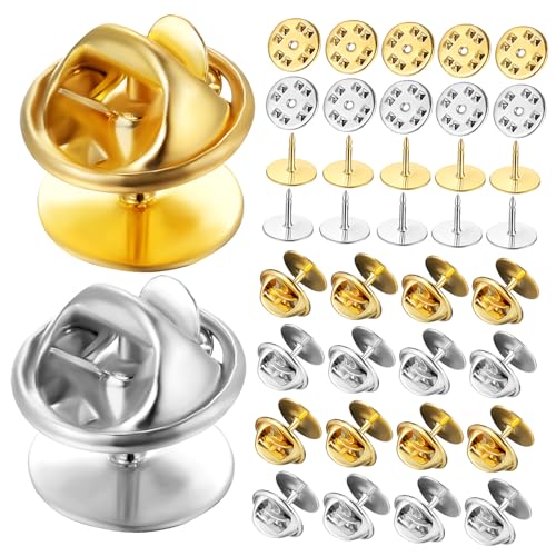 GLSTOY 60 Sätze Teiliges DIY Schmuck Pin Locks mit Schmetterlingsverschluss und Flachem Anstecknadelrücken Goldfarbene und Silberfarbene Pins Vielseitig für Broschen Schmuck und GLSTOY 60 Sätze Teiliges DIY Schmuck Pin Locks mit Schmetterlingsverschluss und Flachem Anstecknadelrücken Goldfarbene und Silberfarbene Pins Vielseitig für Broschen Schmuck und von GLSTOY