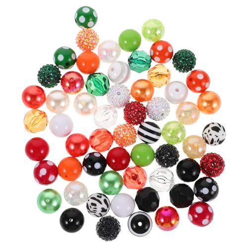 GLSTOY 60 Stück Bunte Harzperlen Für Diy-schmuck, 20 Mm, Rund, Klobige Perlen, Armbänder Und, Bastel-abstandshalterkugeln Mit Löchern Für Kreative Projekte von GLSTOY