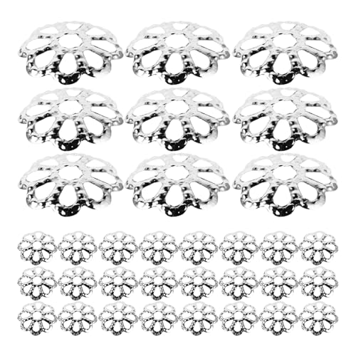 GLSTOY 600 Stück DIY-Schmuckzubehör, hohle Blumenperlenkappen, Metall-Blumen-Abstandshalter für Armbänder, Halsketten, Ohrringe, Basteln, 7 mm von GLSTOY