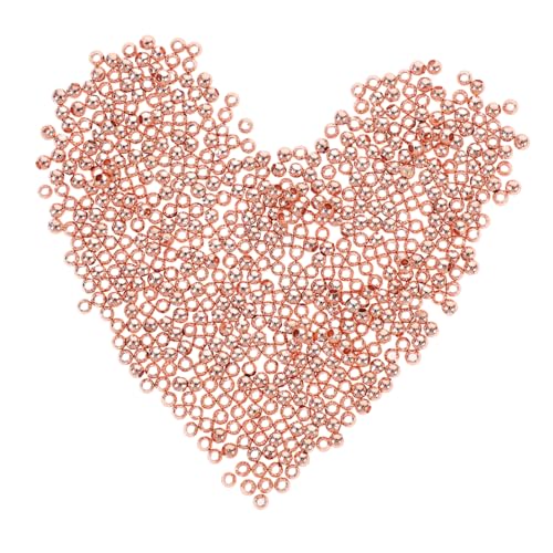 GLSTOY 600 Stück Runde Abstandsperlen DIY Schmuckzubehör für Armbänder Glatte Spacer Perlen mit Großen Löchern Roségold für Kreative Bastelprojekte von GLSTOY