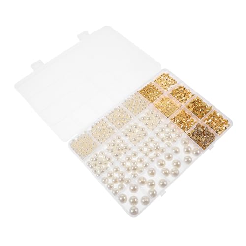 GLSTOY 970 Stück Abs Kunststoff Perlen Kleine Fünfzackige Spacer Perlen Vielseitig Einsetzbar für Halsketten und Armbänder Leichte DIY Schmuckherstellung Zubehör Glatt und Langlebig von GLSTOY