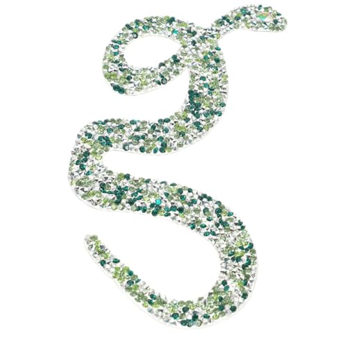 GLSTOY Bestickter Snakeskin Bügelflicken Grün DIY Kleidung Reparatur Dekoration Leichter Selbstklebender Rückenpatch für Jacken Taschen Hüte Einfache Anwendung Langlebig Kompakt von GLSTOY