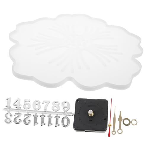 GLSTOY Blumenförmige Silikon uhrform für DIY Wanduhren mit Kompatiblen Gießmaterialien Wie Epoxidharz Originelles Bastelzubehör für Individuelle Wanduhr dekoration und Kunstwerke von GLSTOY