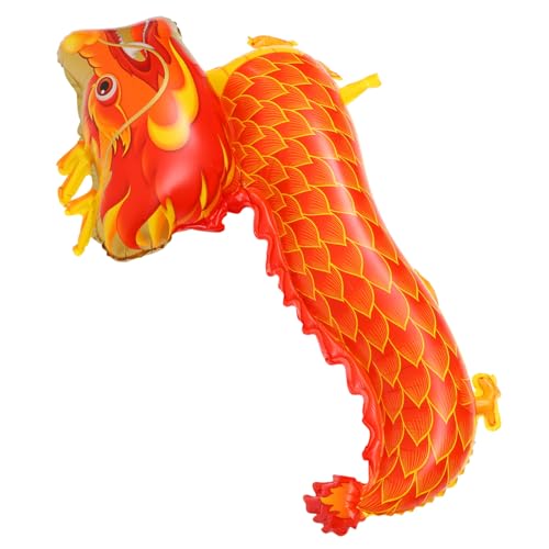 GLSTOY Großer Chinesischer Drache Folienballon Lunar Year Partydeko Glücksbringer Rote Drachenfigur für Neujahrsfest und Kindergeburtstag von GLSTOY