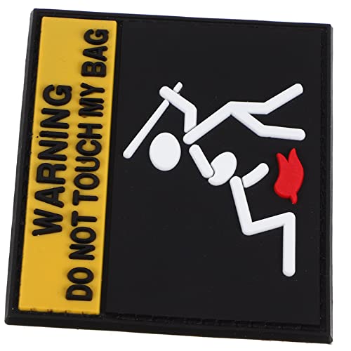 GLSTOY Klebriger Warnpatch für Kleidung Gestickter Aufnäher mit Einzigartigem Design für Rucksäcke Jacken und DIY Projekte Langlebig und Einfach Anzubringen von GLSTOY