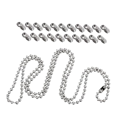 GLSTOY Kugelkette mit Verbinder Diy Schmuck Halskette Anhänger Hundemarke Schlüsselanhänger Vielseitig Einsetzbar Silberfarbene Perlenkette Robust Langlebig GLSTOY Kugelkette mit Verbinder Diy Schmuck Halskette Anhänger Hundemarke Schlüsselanhänger Vielseitig Einsetzbar Silberfarbene Perlenkette Robust Langlebig von GLSTOY