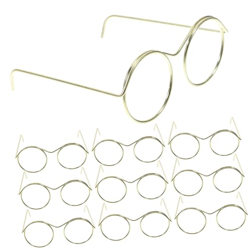 GLSTOY Miniatur Puppenbrillen Runde Metallrahmen Ohne Gläser Für Puppenhaus Zubehör Kreative Bastelbrillen Für Puppen Und Goldene Große Brille GLSTOY Miniatur Puppenbrillen Runde Metallrahmen Ohne Gläser Für Puppenhaus Zubehör Kreative Bastelbrillen Für Puppen Und Goldene Große Brille von GLSTOY