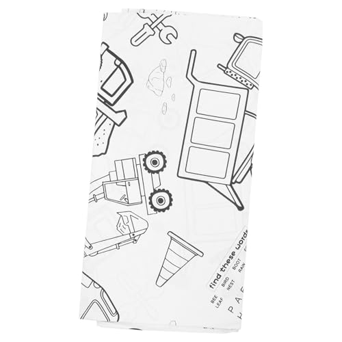 GLSTOY Papiertischdecke Dekoration Kindergeburtstag Tischdecke Ausmalbare Tischdecke Mit Baustellen Einweg Tischdecke Für Party Dekoration Ideal Für Feiern Und Anlässe von GLSTOY