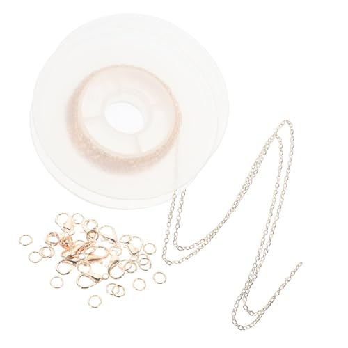 GLSTOY Schmuckkette Rosegold mit Karabinerverschluss und Einzelringen Kettenrolle für DIY Armband Halskette Schmuckherstellung Langlebig und Farbbeständig GLSTOY Schmuckkette Rosegold mit Karabinerverschluss und Einzelringen Kettenrolle für DIY Armband Halskette Schmuckherstellung Langlebig und Farbbeständig von GLSTOY
