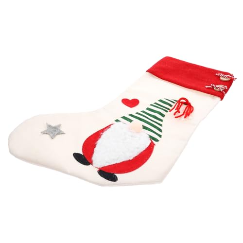 GLSTOY Weihnachtsdekoration Gesichtslose Puppe Weihnachtsstrumpf Anhänger Weihnachtsmann Weihnachtsgeschenktüte Für Kinder (3Er Set Nordische Socken – Gestreifter Roter Hut Stil) von GLSTOY