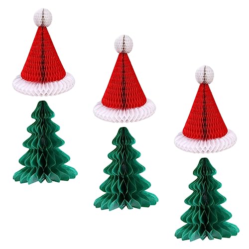 GLSTOY Weihnachtsdekoration Honeycomb Weihnachtsmützen Und Weihnachtsbaum Ornamente Festliche Deko Für Partys Und Weihnachtsfeiern Bunte Dekorationsanhänger GLSTOY Weihnachtsdekoration Honeycomb Weihnachtsmützen Und Weihnachtsbaum Ornamente Festliche Deko Für Partys Und Weihnachtsfeiern Bunte Dekorationsanhänger von GLSTOY