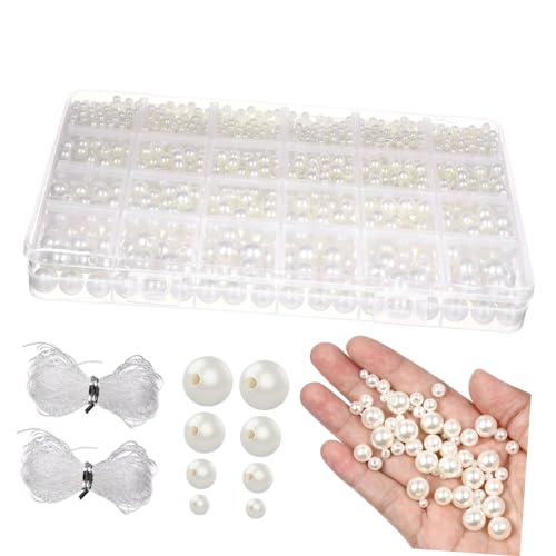 GLSTOY Weißes Perlen Faux Pearl Beads für DIY Schmuckherstellung Elastisches Schmuckband Geeignet für Armbänder Halsketten Ohrringe GLSTOY Weißes Perlen Faux Pearl Beads für DIY Schmuckherstellung Elastisches Schmuckband Geeignet für Armbänder Halsketten Ohrringe von GLSTOY