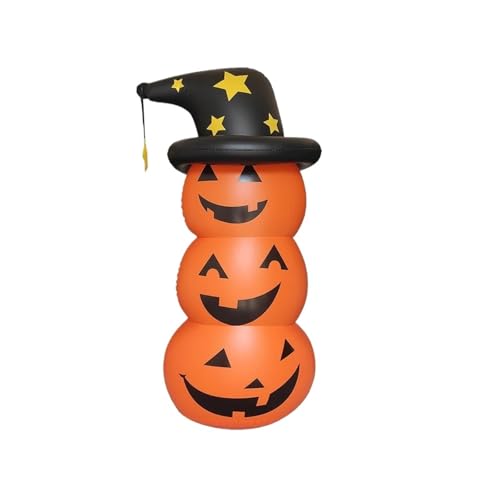 1 stücke Aufblasbare Halloween Geist Kürbis Topper Dekoration PVC Dicken Faltbare Tragbare Geeignet for Outdoor Hof(Pumpkin) von GLSZNQO