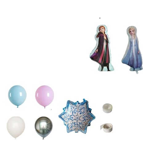 129-teiliges Frozen Folienballons Set Elsa Anna Prinzessin Cartoon Mottoparty Dekorieren Mädchen Geburtstag Babyparty Hochzeit Party Supplies(Orange) von GLSZNQO