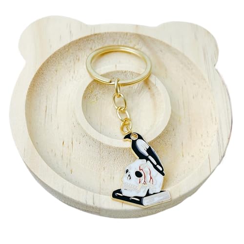 6 Stück Vintage Totenkopf Rose Metall Schlüsselanhänger, Autotasche Schlüsselanhänger, Männer Frauen Halloween Party Geschenk Schmuck Schlüsselanhänger(6pcs Crow) von GLSZNQO