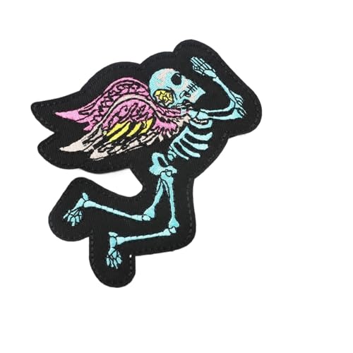 Computer Stickerei Fledermaus Halloween Tuch Aufkleber Dämon Kürbis Kleidung Patch Aufkleber Spinnennetz Horror Katze Stickerei Labelz(Dark Khaki) von GLSZNQO