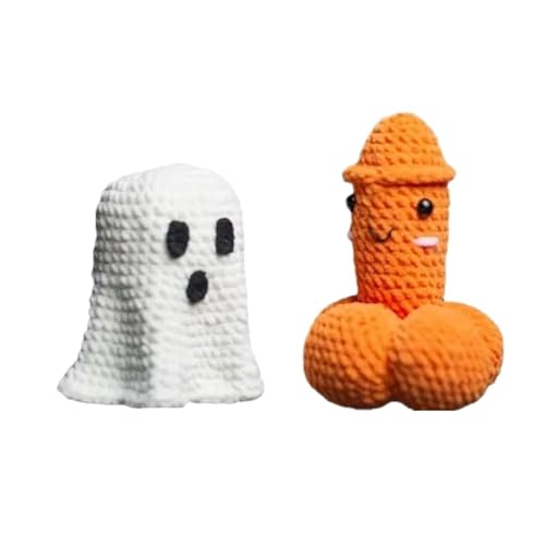 GLSZNQO 1 Set Handgemachte Mini Halloween Häkeln Decor Kürbis Geister Figuren Kreative Miniatur Ornamente for Party von GLSZNQO