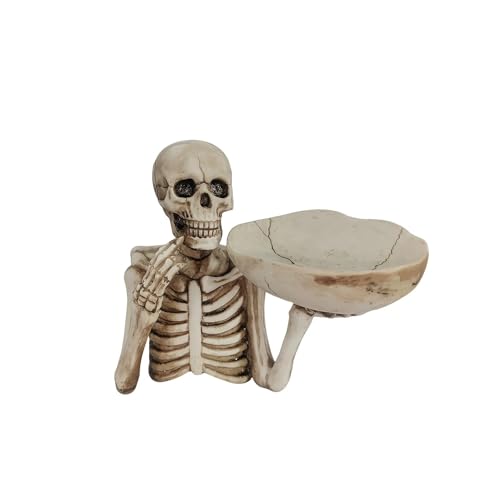 GLSZNQO 1 Stück Totenkopf-Tablett-Ornament aus Kunstharz mit Schale – einzigartiges Skelett-Design, Halloween, Dekorationen GLSZNQO 1 Stück Totenkopf-Tablett-Ornament aus Kunstharz mit Schale – einzigartiges Skelett-Design, Halloween, Dekorationen von GLSZNQO