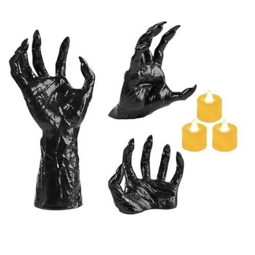 GLSZNQO 3 Stück realistische Halloween-Teufelshand zur Wandmontage, schwarzer Kunststoff-Schreibtischlampenhalter mit Kerzen-Geisterhand-Aufbewahrungshaken GLSZNQO 3 Stück realistische Halloween-Teufelshand zur Wandmontage, schwarzer Kunststoff-Schreibtischlampenhalter mit Kerzen-Geisterhand-Aufbewahrungshaken von GLSZNQO