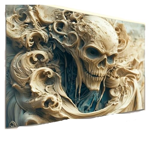 GLSZNQO 3D Totenkopf Wandteppich Fantasy Skulptur Büro Deko Kunst Hängende Dekoration Wohnzimmer Schlafzimmer Party Dekoration(150x100cm) von GLSZNQO