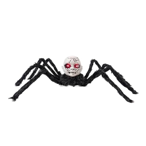 GLSZNQO Gruselige wandelnde Spinne, Soundaktivierte Halloween-Spinnendekorationen mit roten Augen, Halloween-Horror-Gesichtsspinne, Spukhaus-Requisite GLSZNQO Gruselige wandelnde Spinne, Soundaktivierte Halloween-Spinnendekorationen mit roten Augen, Halloween-Horror-Gesichtsspinne, Spukhaus-Requisite von GLSZNQO