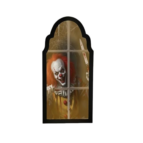 GLSZNQO Halloween-Geisterspiegel-Nachtlicht, süßes Halloween-Wohnaccessoire, gruseliges Halloween-Hologramm-Geist, Hallowmas-Dekor, 35/50 cm(D 50x28cm) von GLSZNQO