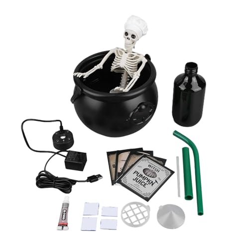 GLSZNQO Halloween Hexenkessel Diffusor Halloween Dekor Sprudelnder Topf Spukhaus Gruselige Party Supplies Feiertagsdekorationen Requisite(19.5cm Skeleton Cap) von GLSZNQO